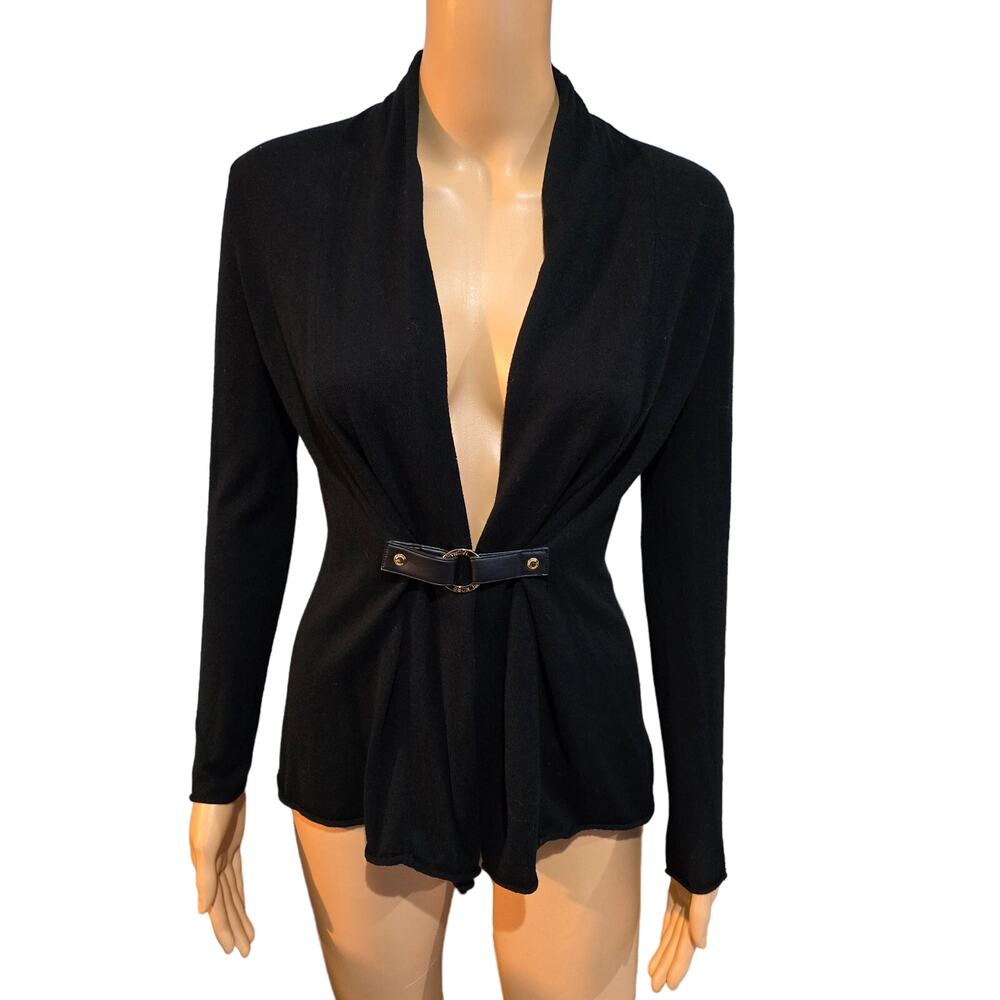 Michael Kors Black Cardigan with Gold Hardware Small